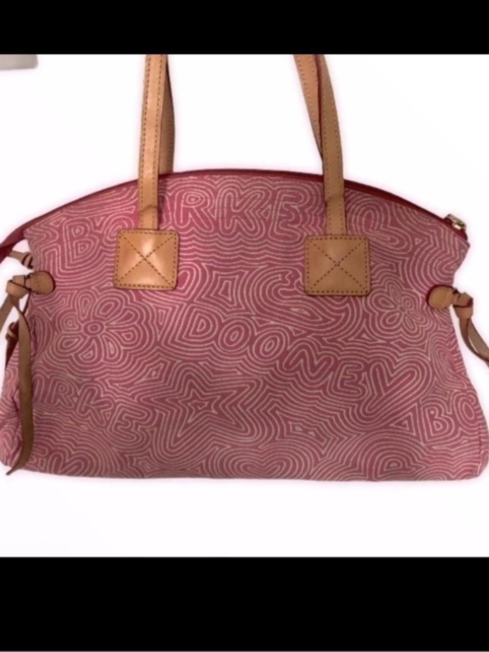 DOONEY & BOURKE pink script zipper tote bag